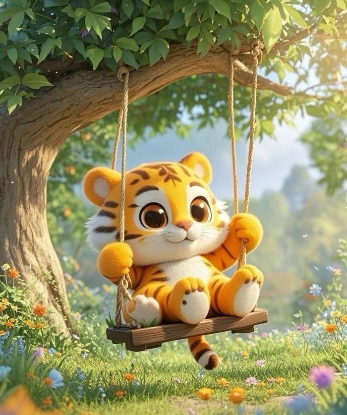 Ảnh hổ dễ thương phong cách chibi