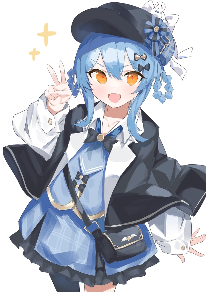 Ảnh nhân vật anime nữ tóc xanh dương dịu dàng