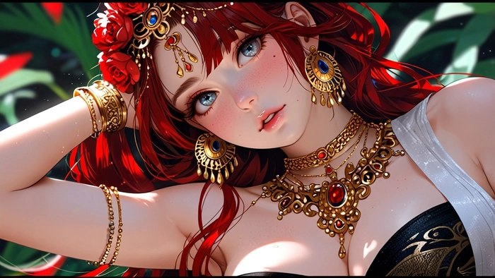 Ảnh nhân vật anime tóc đỏ cuốn hút người xem