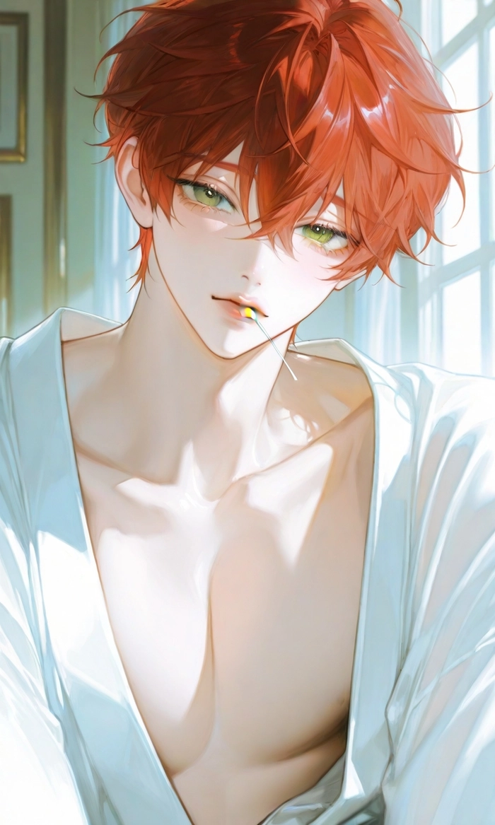 Ảnh trai anime tóc đỏ dễ thương