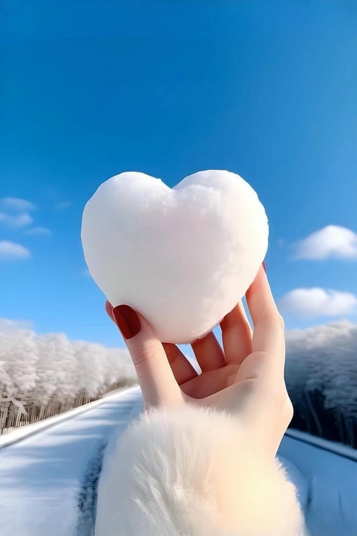 Ảnh trái tim dễ thương rạng rỡ