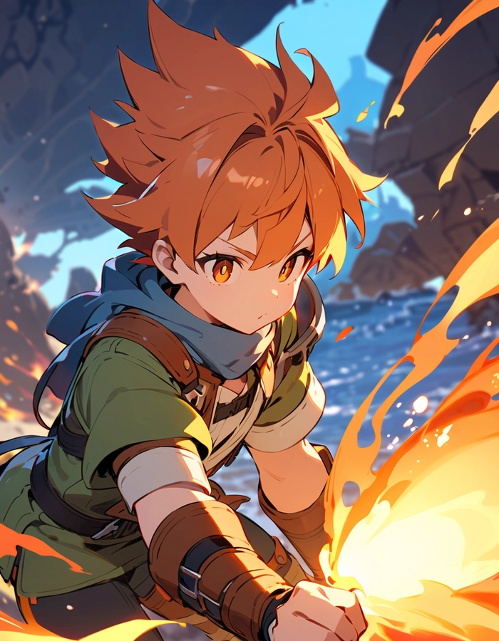 Anime boy tóc cam dễ thương