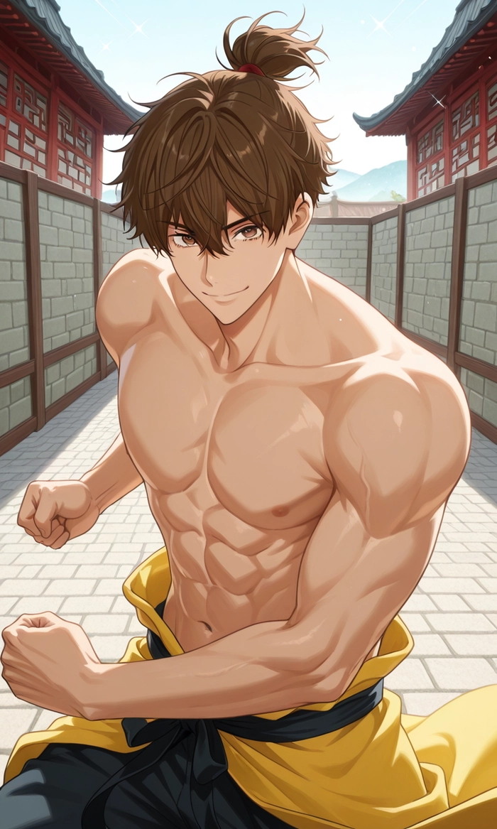 Anime boy tóc nâu cá tính