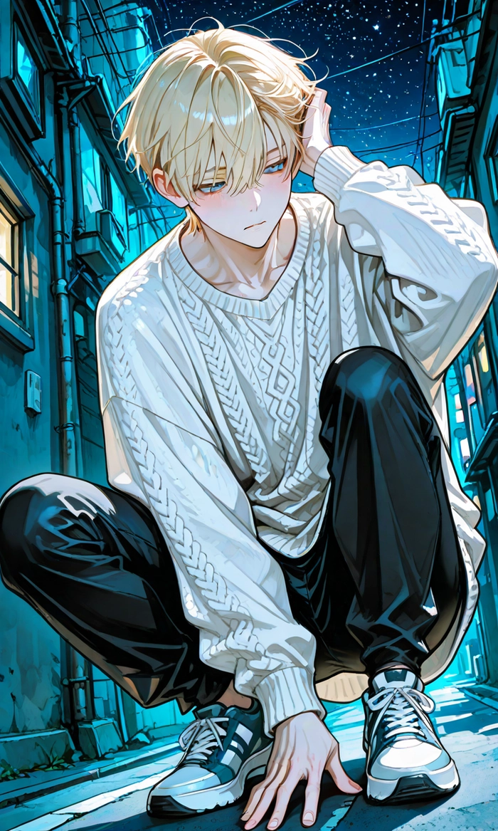 Anime boy tóc vàng quyến rũ