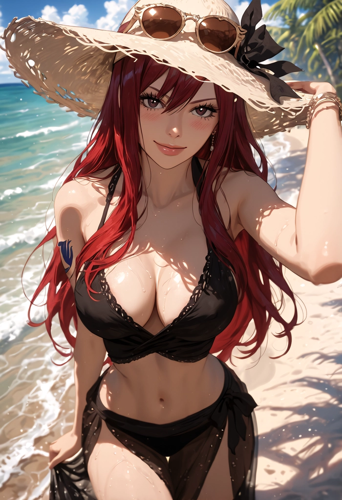 Anime cô gái tóc đỏ lạnh lùng và kiêu sa