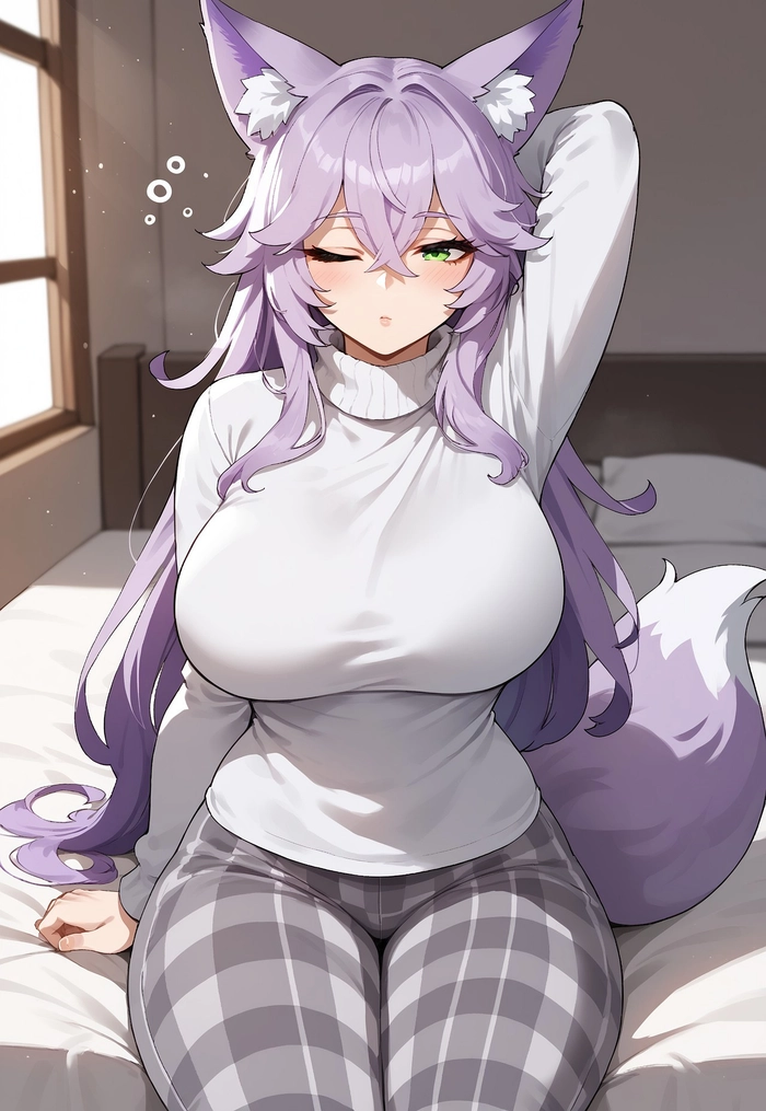 Anime girl lạnh lùng tóc tím cá tính