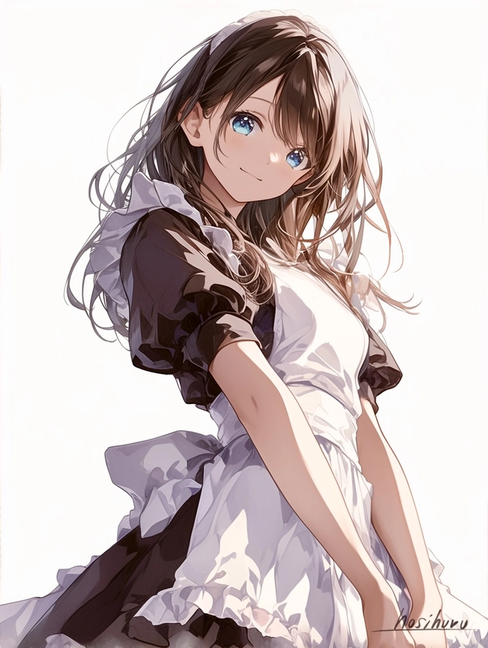 Anime girl tóc nâu lạnh lùng