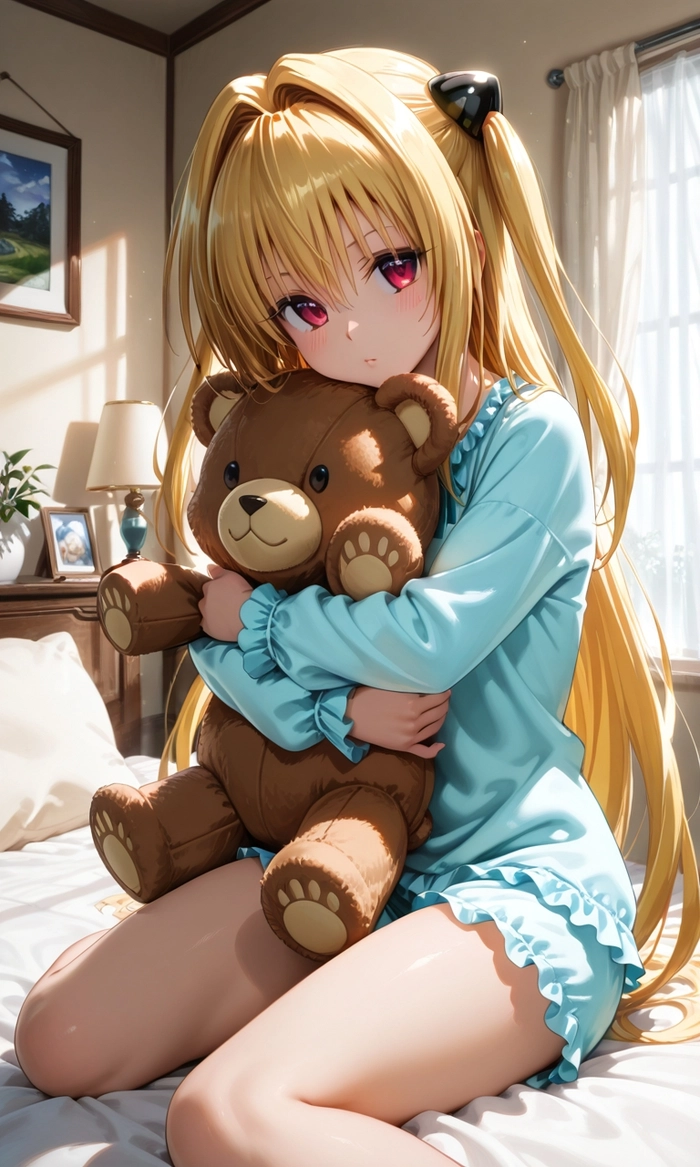 Anime girl tóc vàng dễ thương