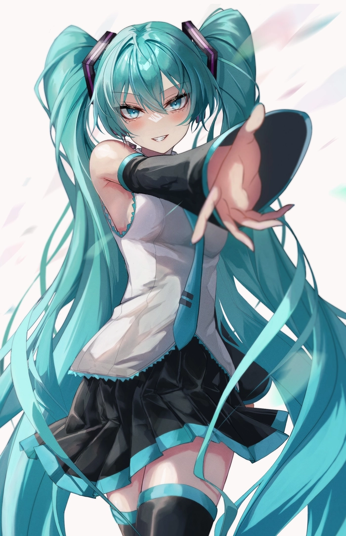 Anime girl tóc xanh dương ngầu quyến rũ