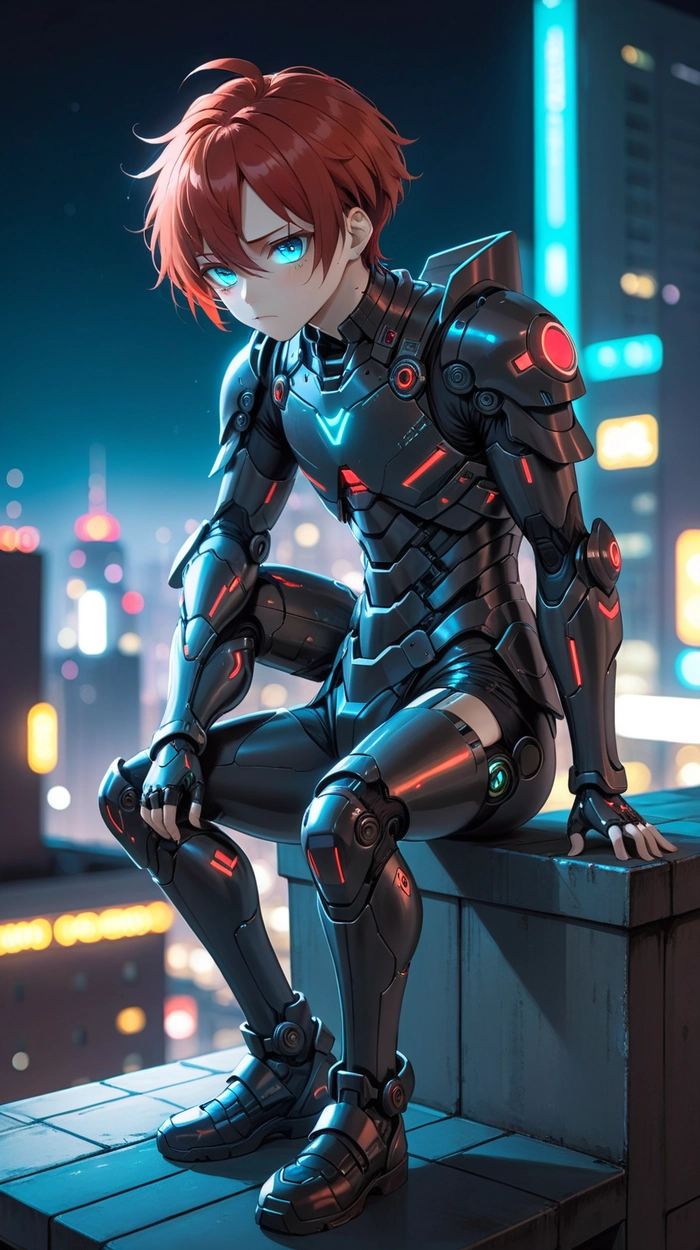 Anime nam tóc đỏ lạnh lùng