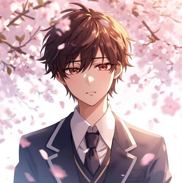 Anime nam tóc nâu dễ thương