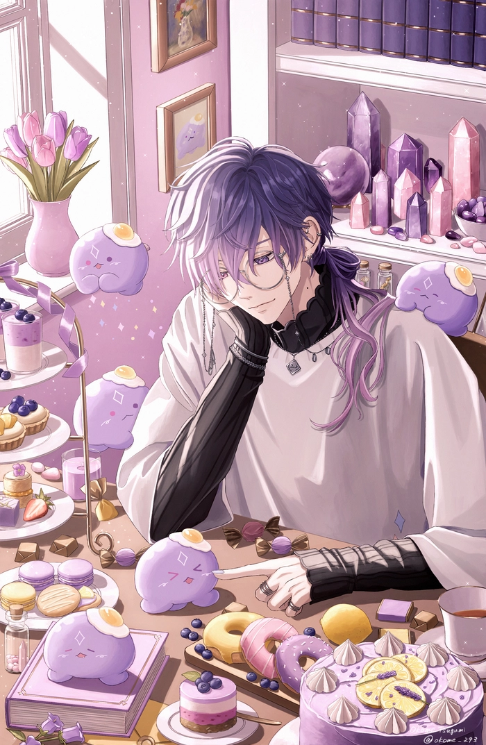 Anime nam tóc tím đẹp chuẩn soái ca