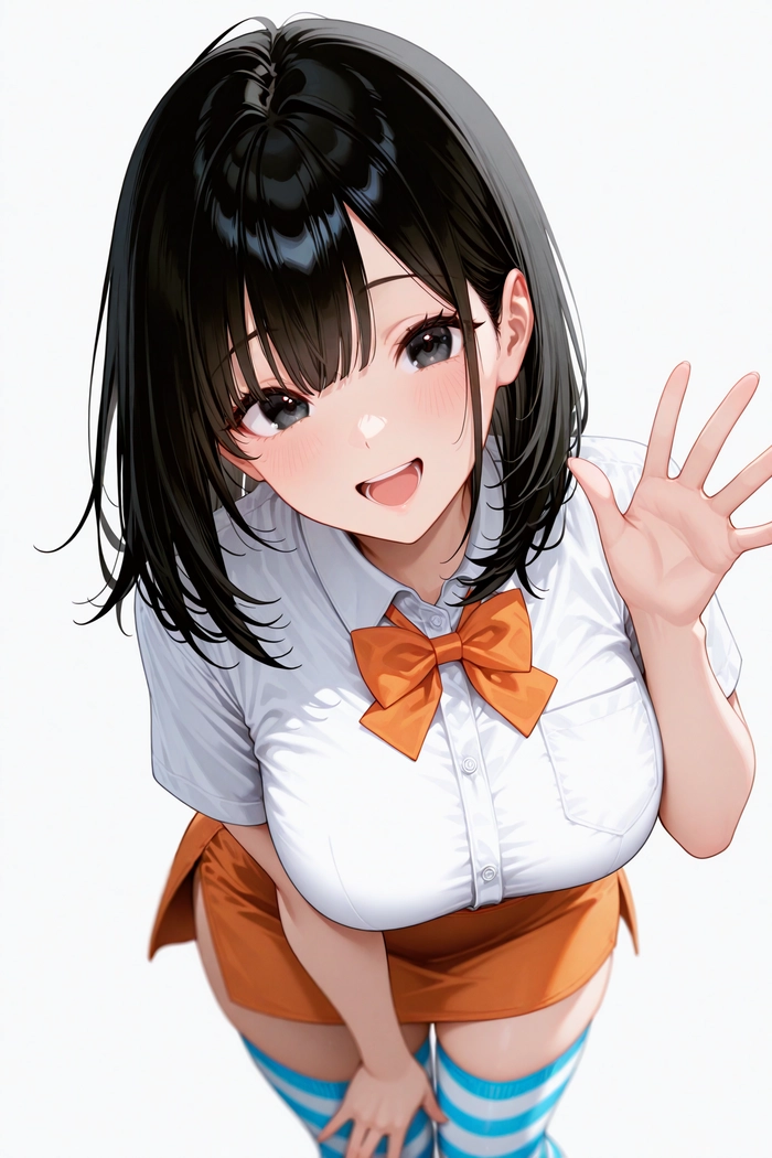 Anime nữ tóc đen cute và quyến rũ