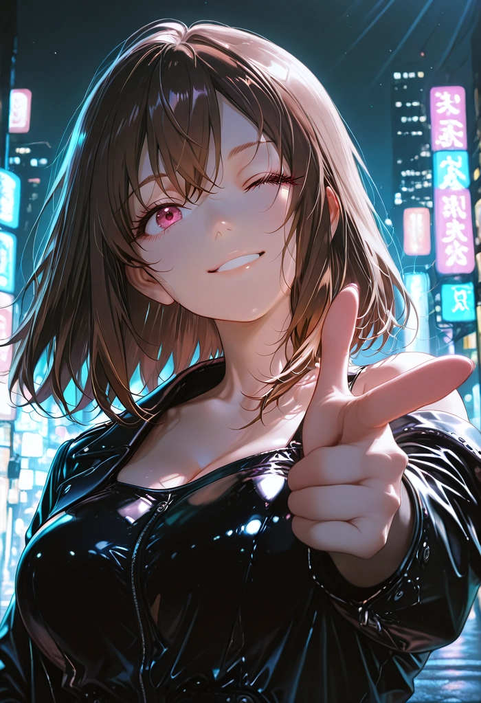 Anime nữ tóc nâu phong cách