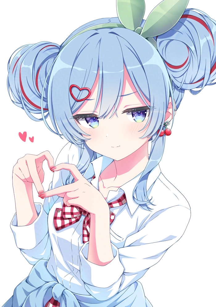 Anime nữ tóc xanh dương cute đáng yêu