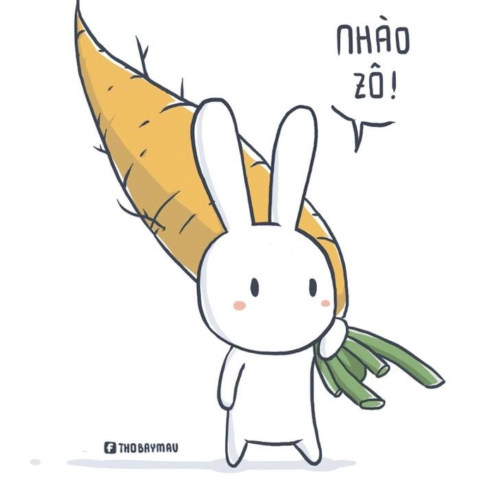 Avatar hình nền Thỏ Bảy Màu ngầu