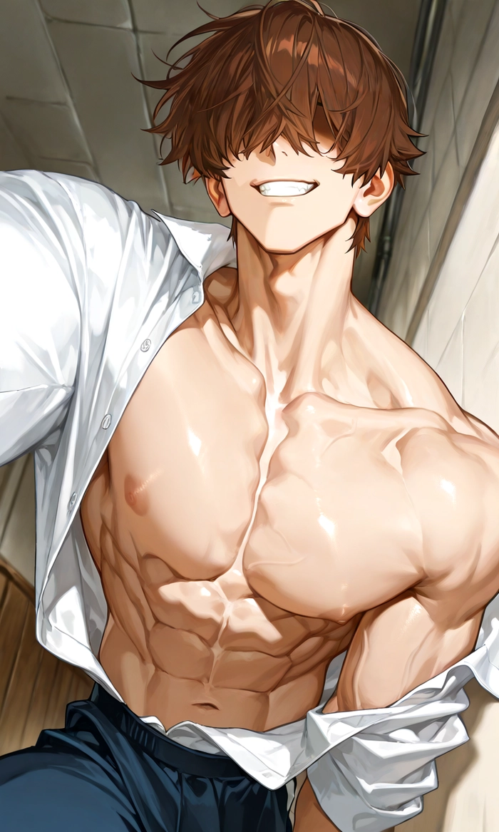 Hình Anime nam tóc nâu đáng yêu