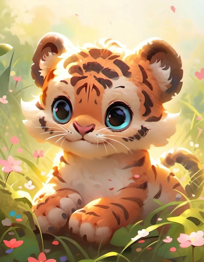 Hình ảnh con hổ 3D cute cực đáng yêu