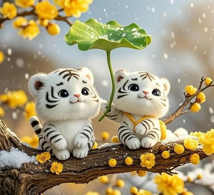 Hình ảnh con hổ 3D cute đầy màu sắc