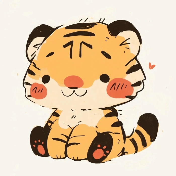 Hình ảnh con hổ cute ngộ nghĩnh chibi