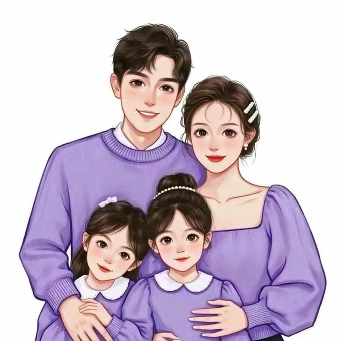 Hình ảnh gia đình cute 4 người đẹp
