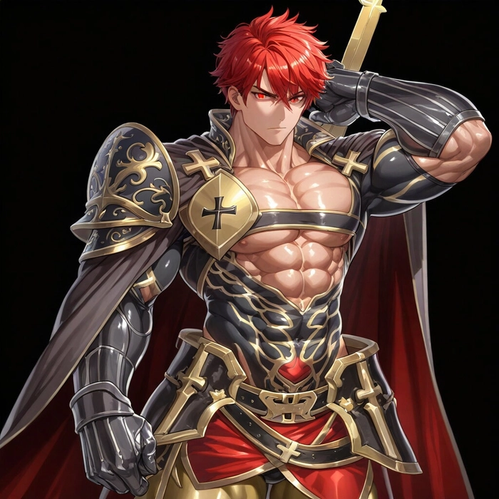 Hình anime boy tóc đỏ ngầu