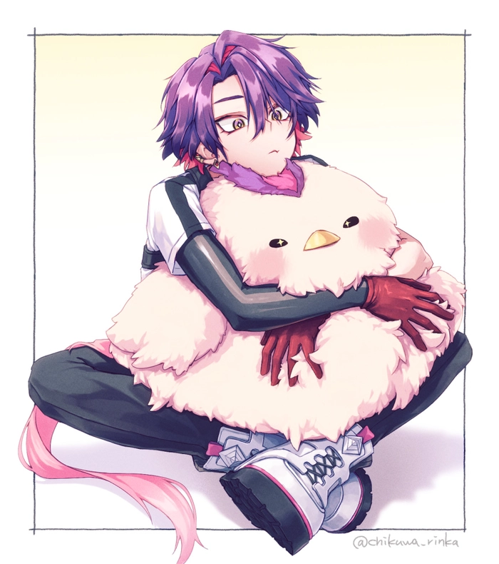 Hình anime boy tóc tím ấn tượng