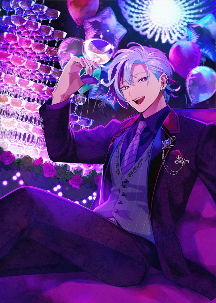 Hình anime boy tóc tím ngầu