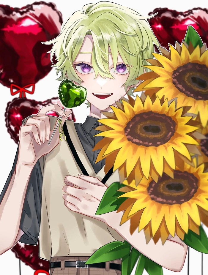 Hình anime boy tóc xanh cá tính