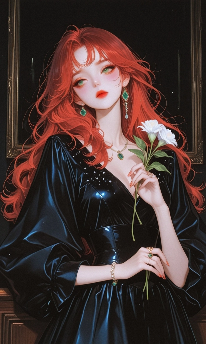 Hình anime cô gái tóc đỏ đẹp mê hồn