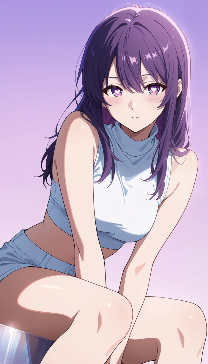 Hình anime girl lạnh lùng tóc tím