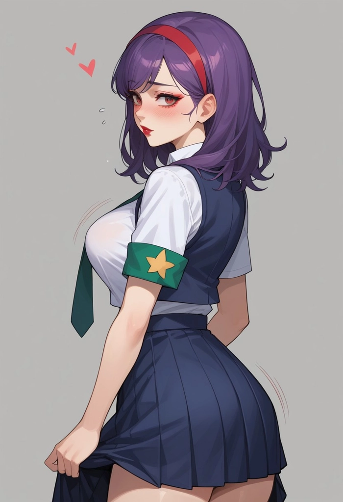 Hình anime girl tóc tím cuốn hút
