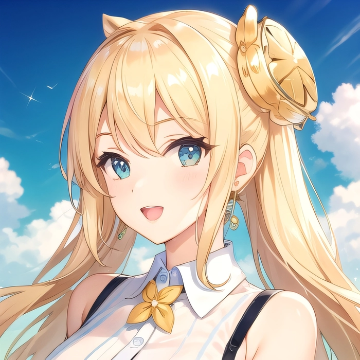 Hình anime girl tóc vàng đáng yêu