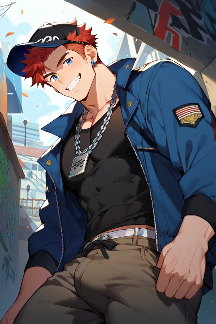 Hình anime nam tóc cam chất