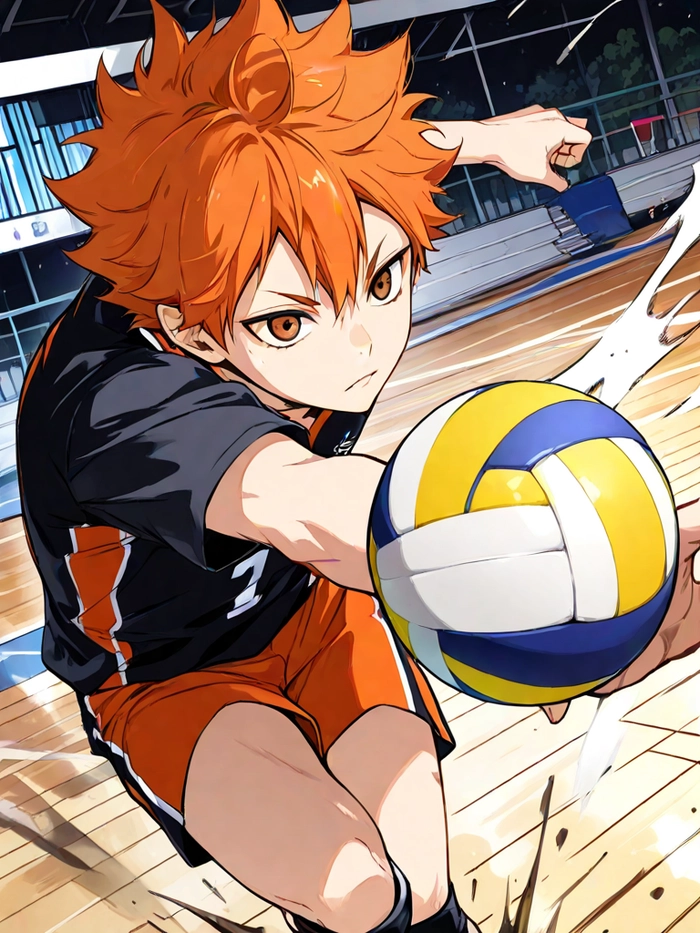 Hình anime nam tóc cam mạnh mẽ