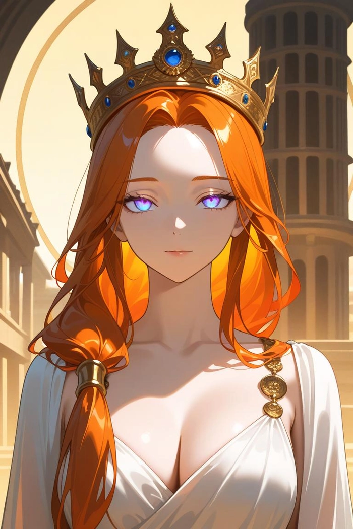 Hình anime nữ tóc cam đáng yêu và quyến rũ