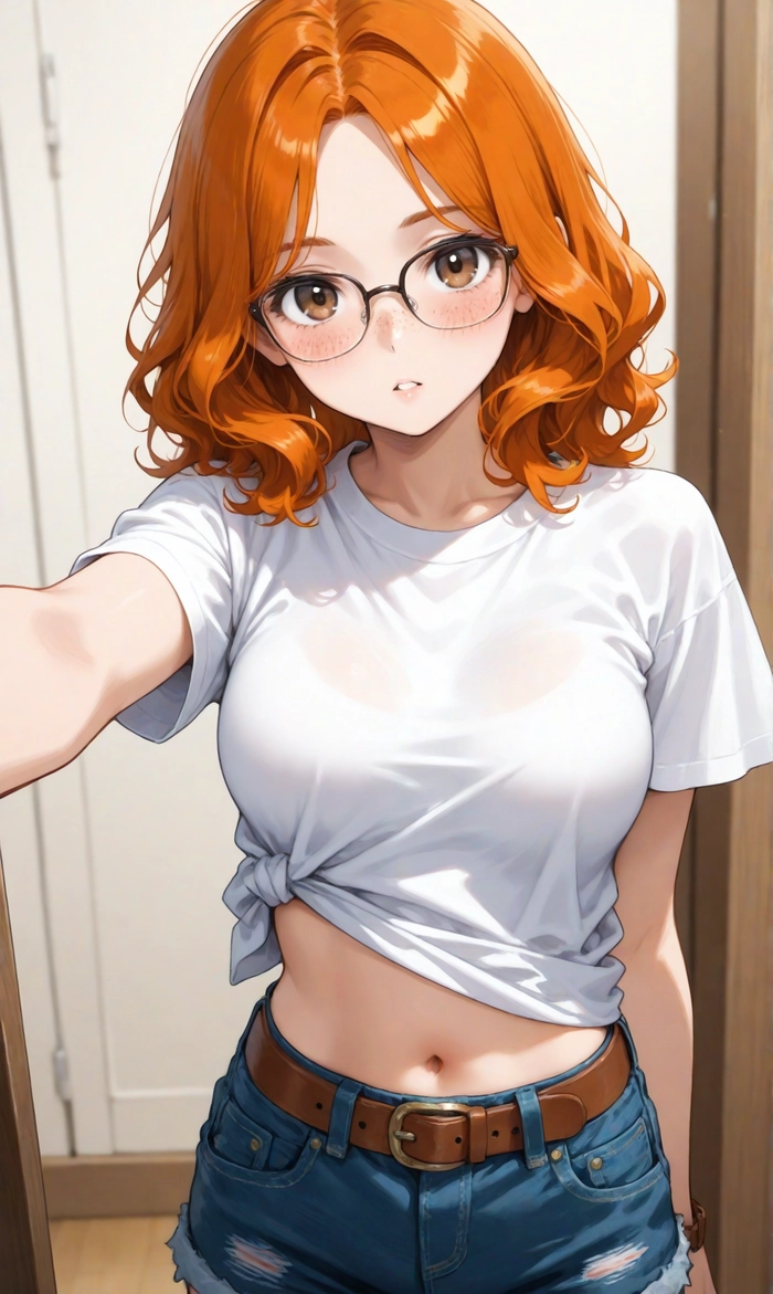 Hình anime nữ tóc cam đẹp nhẹ nhàng