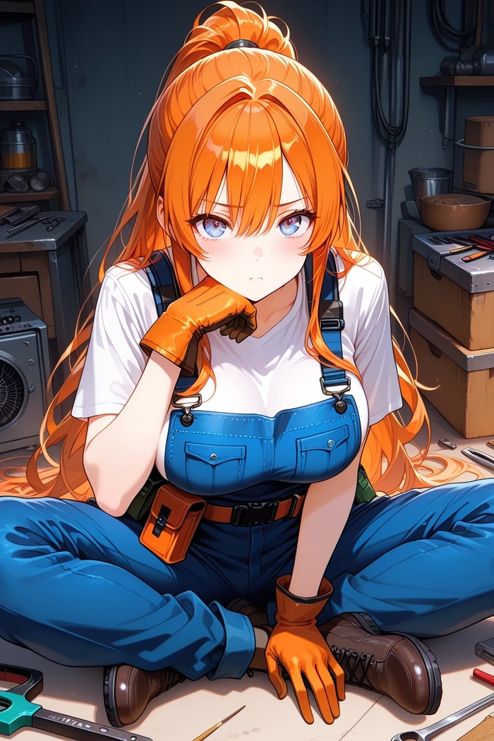 Hình anime nữ tóc cam đẹp quyến rũ