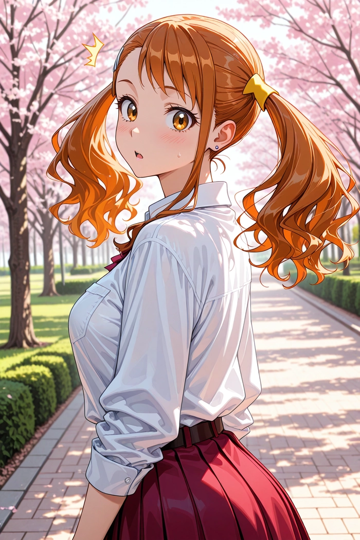 Hình anime nữ tóc cam sexy cuốn hút