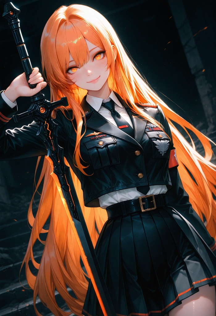 Hình anime nữ tóc cam xinh đẹp