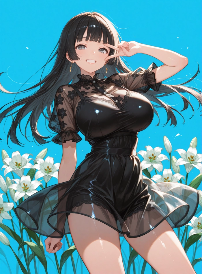 Hình anime nữ tóc đen sexy lôi cuốn