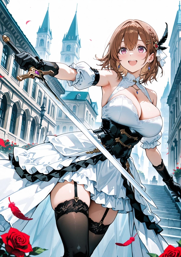 Hình anime nữ tóc nâu cuốn hút