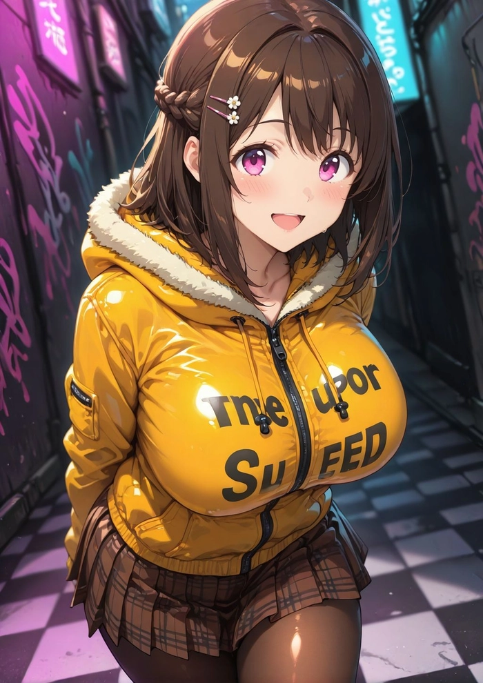 Hình anime nữ tóc nâu tinh tế