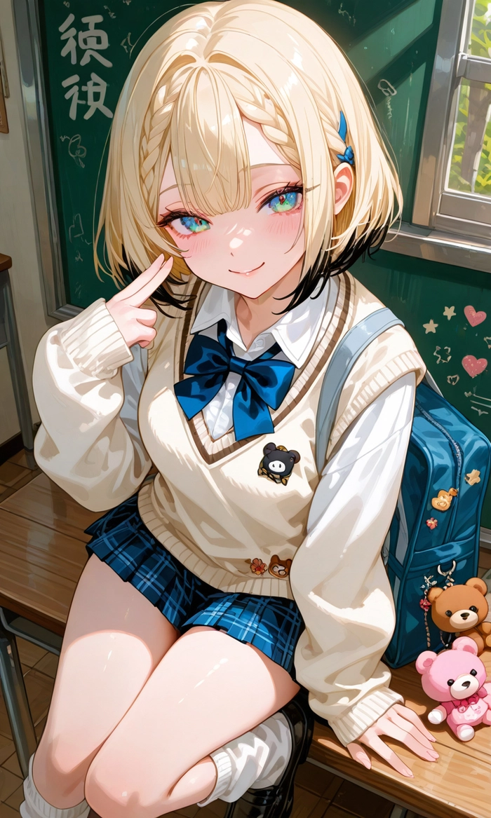 Hình anime nữ tóc vàng cute