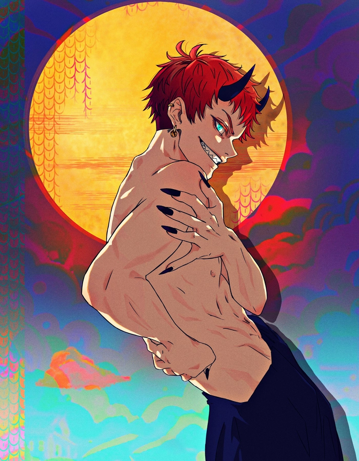 Hình anime tóc đỏ lạnh lùng