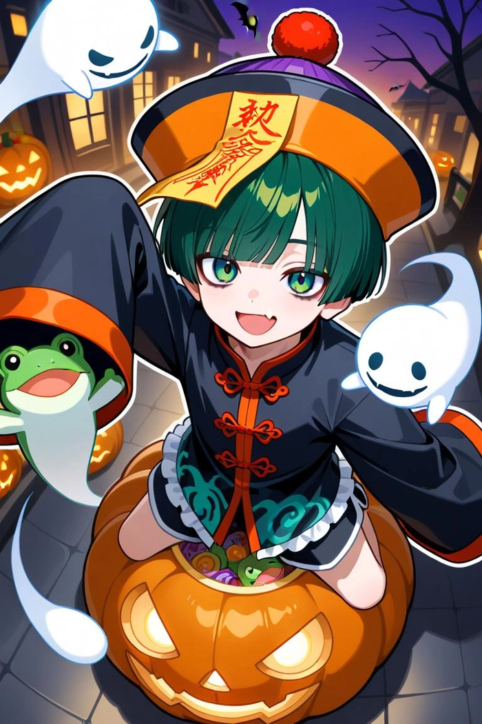 Hình anime tóc xanh lá độc đáo