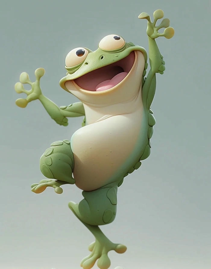 Hình con ếch cute với biểu cảm dễ thương