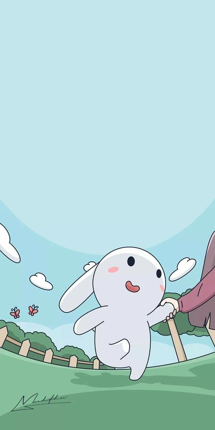 Hình nền điện thoại Thỏ Bảy Màu vui nhộn