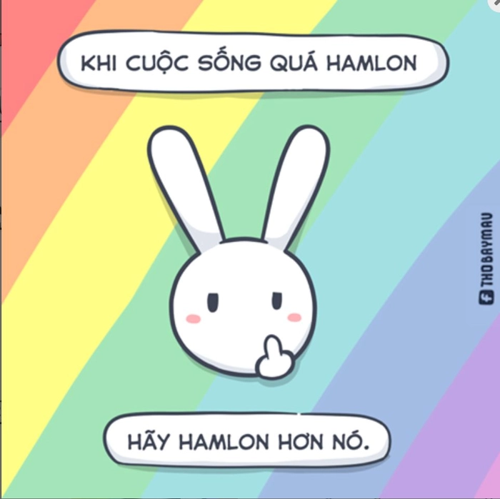 Hình nền máy tính Thỏ Bảy Màu ngầu