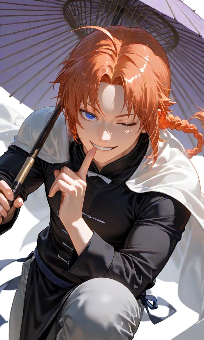 Nhân vật anime nam tóc cam cá tính